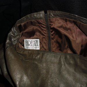 Firenze,boutique Santa Barbara CA,imported soft leather,sz8,brown leather skirt